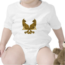 celtic cats 6 bronze gold baby bodysuits