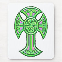Celtic Cross 2 Green Mouse Pad
