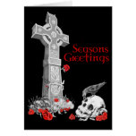 Celtic Cross and Raven Christmas Card