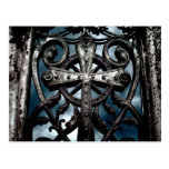 Celtic cross in heart Cemetery crypt door Post Card