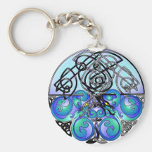 Celtic Dragons Black-Blue Smoke Keychain