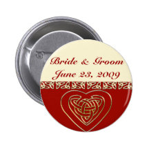 Celtic Heart Wedding Set Button