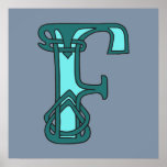 Celtic Knot letter initial monogram F Posters