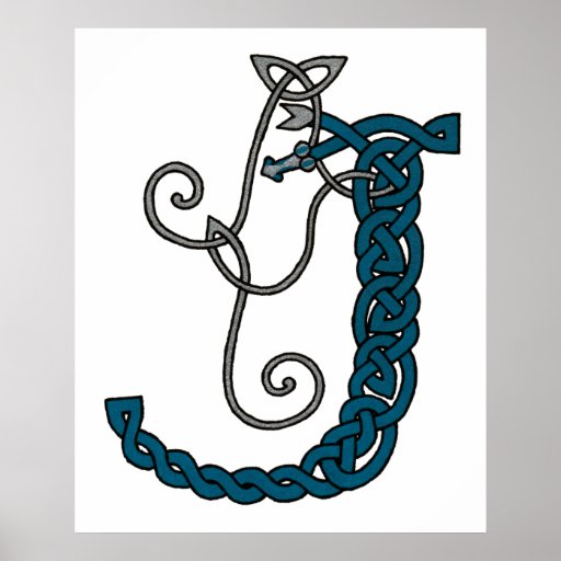 Celtic Letter J print