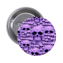 Celtic purple skull collage button
