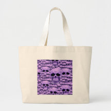 Celtic purple skull collage canvas bag