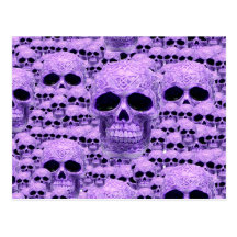 Celtic purple skull collage postcards
