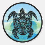 Celtic Sea Turtle Round Stickers