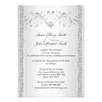 Celtic silver wedding anniversary floral invitations