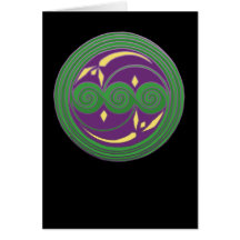Celtic Spiral Card, Green & Purple