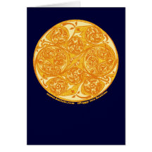 Celtic Spiral Card, Sun Mandala Design