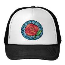Celtic Stained Glass Rose Trucker Hats