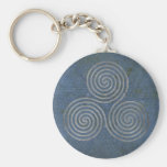 celtic triple spiral - OneLine antique silver Keychain