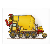 Cement Mixer Truck Post Card