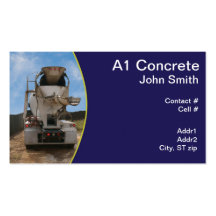 Cement Truck at construction site Business Card Templates