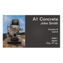Cement Truck at construction site Business Card Template