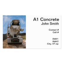 Cement Truck at construction site Business Cards