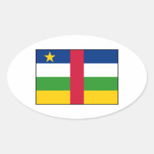 Central African Republic Flag Oval Sticker