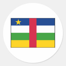 Central African Republic Flag Round Stickers