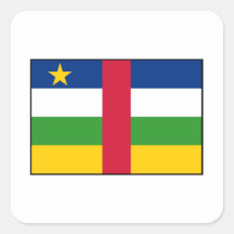 Central African Republic Flag Square Stickers
