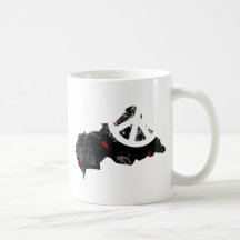 Central African Republic Trendy Peace Sign with Af Coffee Mugs