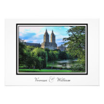 Central Park Lake, San Remo NYC Wedding Invitation
