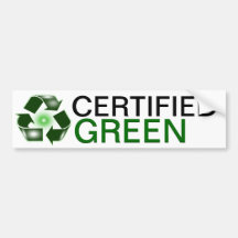 Certified Green Recycle Logo Bumper Sticker