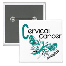 Cervical Cancer BUTTERFLY 3 Buttons