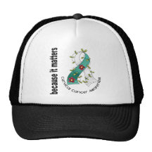 Cervical Cancer Flower Ribbon 3 Mesh Hats