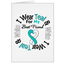 Cervical Cancer Ribbon For My Best Friend Greeting Card