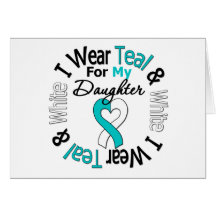 Cervical Cancer Ribbon For My Daughter Greeting Card