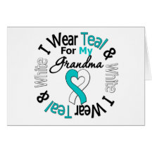 Cervical Cancer Ribbon For My Grandma Greeting Cards
