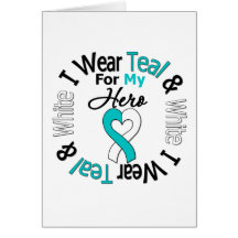 Cervical Cancer Ribbon For My Hero Card