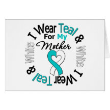 Cervical Cancer Ribbon For My Mother Greeting Cards