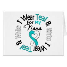 Cervical Cancer Ribbon For My Nana Greeting Card
