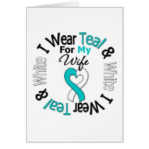 Cervical Cancer Ribbon For My Wife Greeting Card