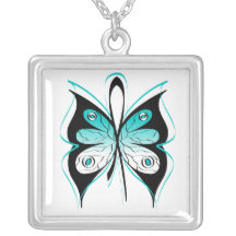 Cervical Cancer Stylish Butterfly Awareness Ribbon Jewelry