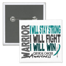 Cervical Cancer Warrior Buttons