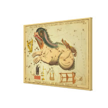Cetus - Vintage Astronomical Star Chart Image Canvas Print