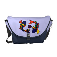 CF- Awesome Koi Fish Art Messenger Bag