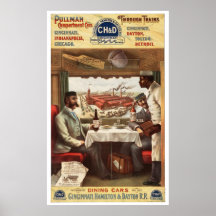 CH&D Pullman dining car 1894 Poster