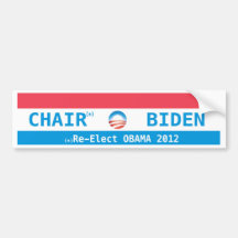 Chair + Biden OBAMA 2012 Chair for president Bumper Stickers