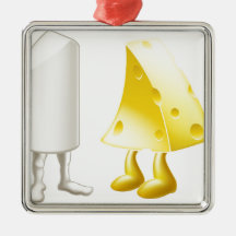 Chalk and cheese characters christmas tree ornament
