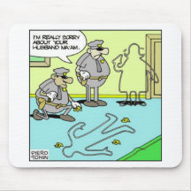 Chalk Outline Funny Police Gifts & Collectibles Mousemat