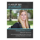 Chalkboard and Blue 2013 Graduation Announcement invitations