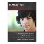Chalkboard and Red 2013 Graduation Announcement invitations