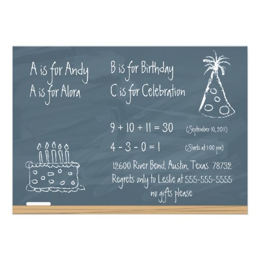 Chalkboard Birthday Invite
