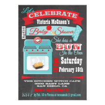 Chalkboard "Bun in the oven" Baby Shower Invites