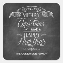 Chalkboard Christmas Wish Sticker