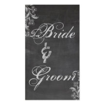 Chalkboard Floral Bridal Registry Card Business Card Templates
